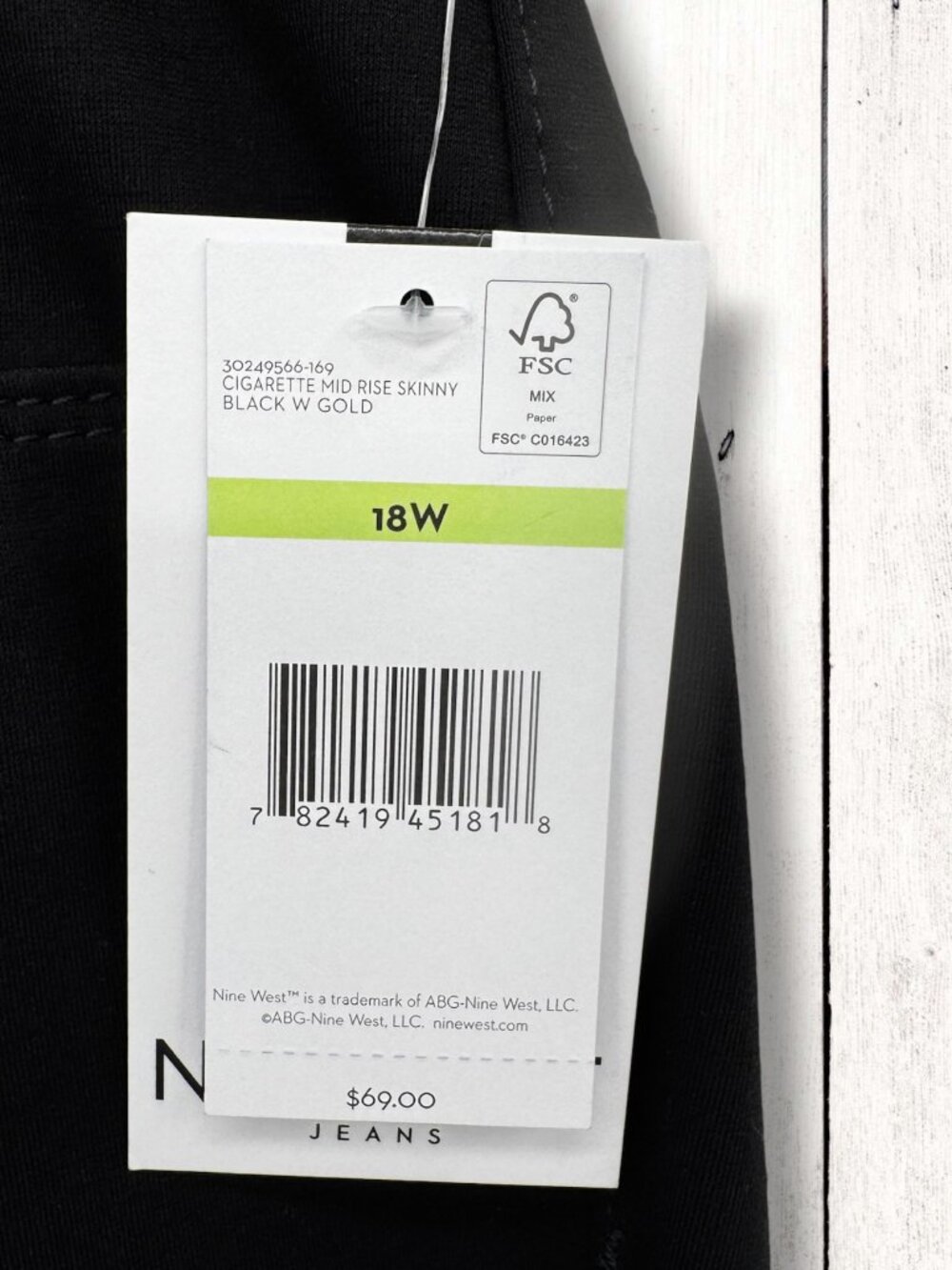 Nine West 18W Cigarette Mid Rise Skinny‎ - Picture 3 of 6